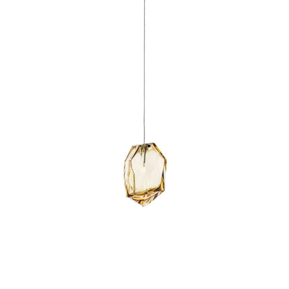 Pendant design lamp Crystal Rock by Lasvit (Brown)