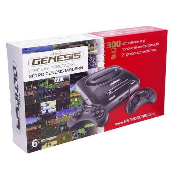 Игровая приставка SEGA Retro Genesis Modern + 300 игр + 2 джойстика проводных