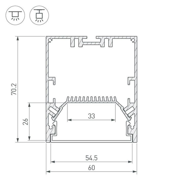 Профиль Arlight SL-Line-6070-2000 Anod 028993