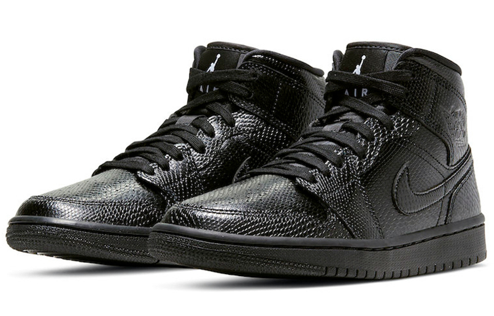 Кроссовки Jordan Air Jordan 1 Mid "Black Snakeskin" (Женская размерная сетка)