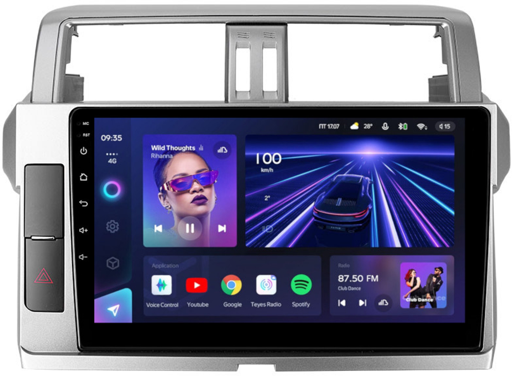 Магнитола для Toyota Land Cruiser Prado 150 2014-2017 - Teyes CC3L на Android 10, 8-ядер, CarPlay, 4G SIM-слот