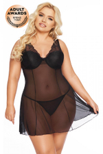 Комбинация и стринги SoftLine Collection Berta черная XXL