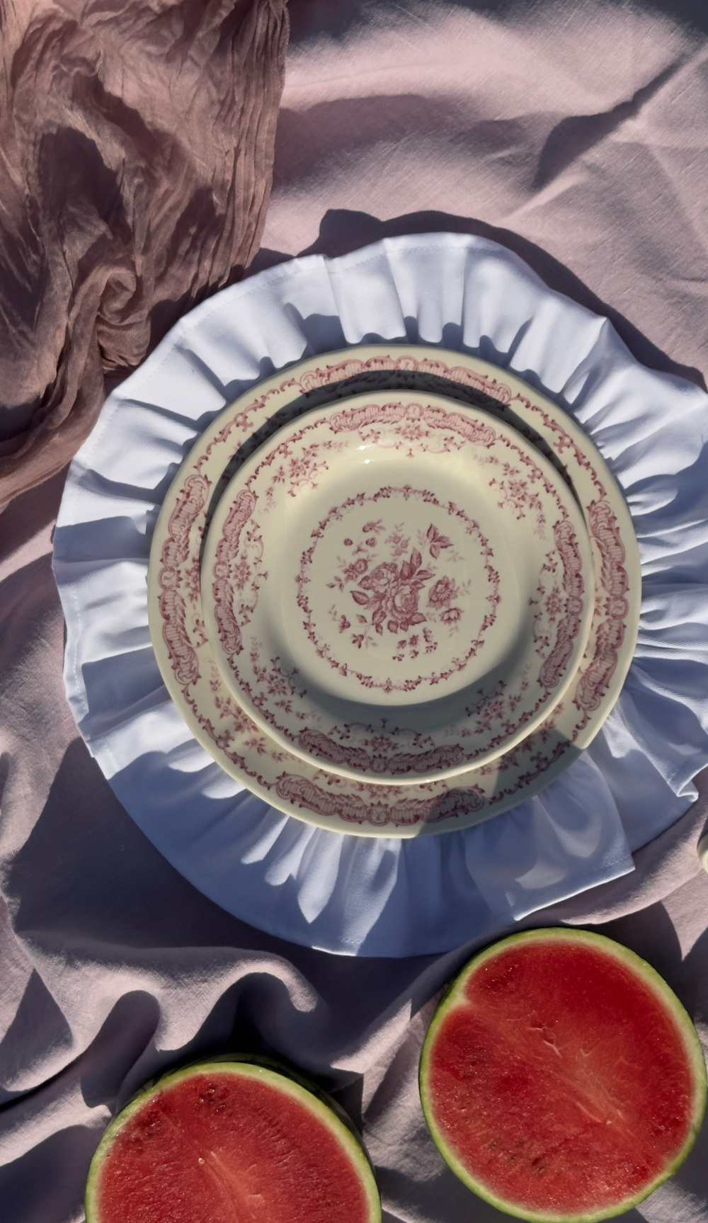 Тарелка мелкая Ø 20,7 см, цвет декора розовый