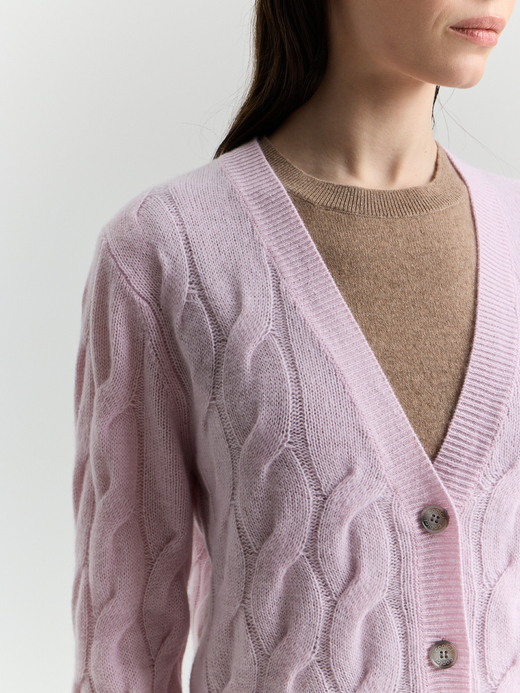 Кашемировый кардиган с косами