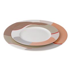 Набор из двух тарелок бежевого цвета с авторским принтом из коллекции Freak Fruit, 21 см