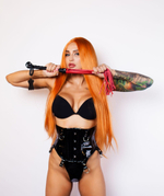 Черно-красная плеть Scandal из натуральной кожи - 60 см. (Цвет: черный)