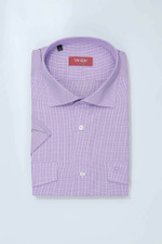 Сорочка мужская VESTER короткий рукав, цвет сиреневый, хлопок/пэ 76614 65