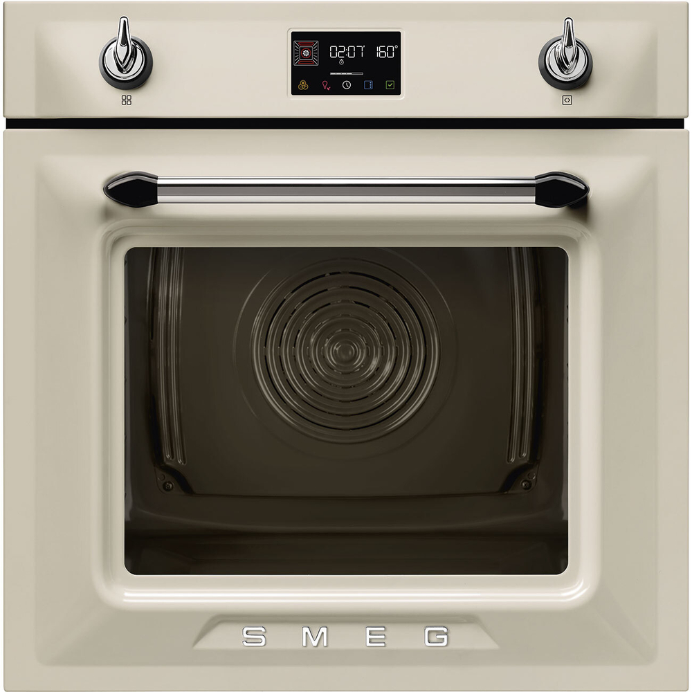 SMEG SOP6902S2PP Многофункциональный духовой шкаф с пароувлажнением и пиролизом, 60 см, 12 функций, цвет кремовый