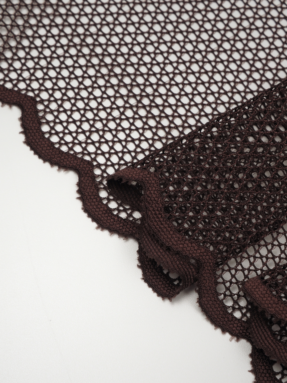 Эластичное кружево шоколад крупная ячейка ширина 20 см