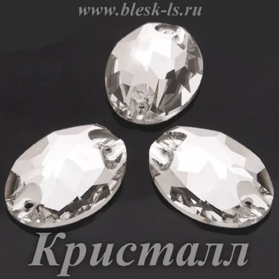 Пришивной овал Dongzhou с 2 отверстиями, Кристалл