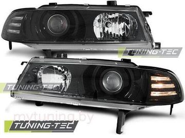 Передние фары Honda Prelude 4 angel eyes black
