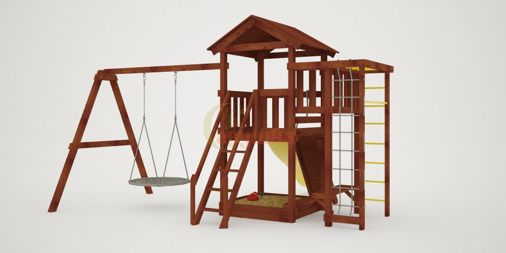 Детский игровой комплекс с качелями гнездо 100 см "Мастер" - 3 (окрашен)