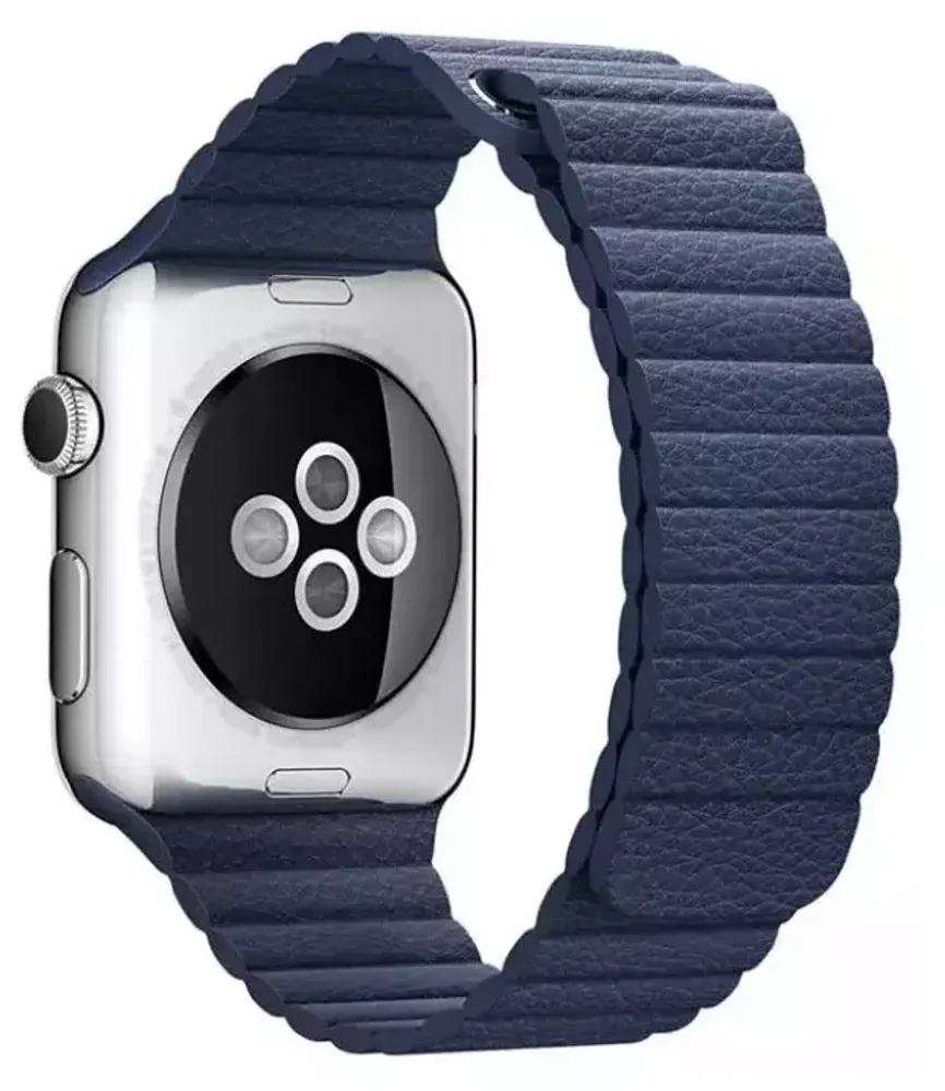 Ремешок Apple Watch,38мм,кожаный,синий