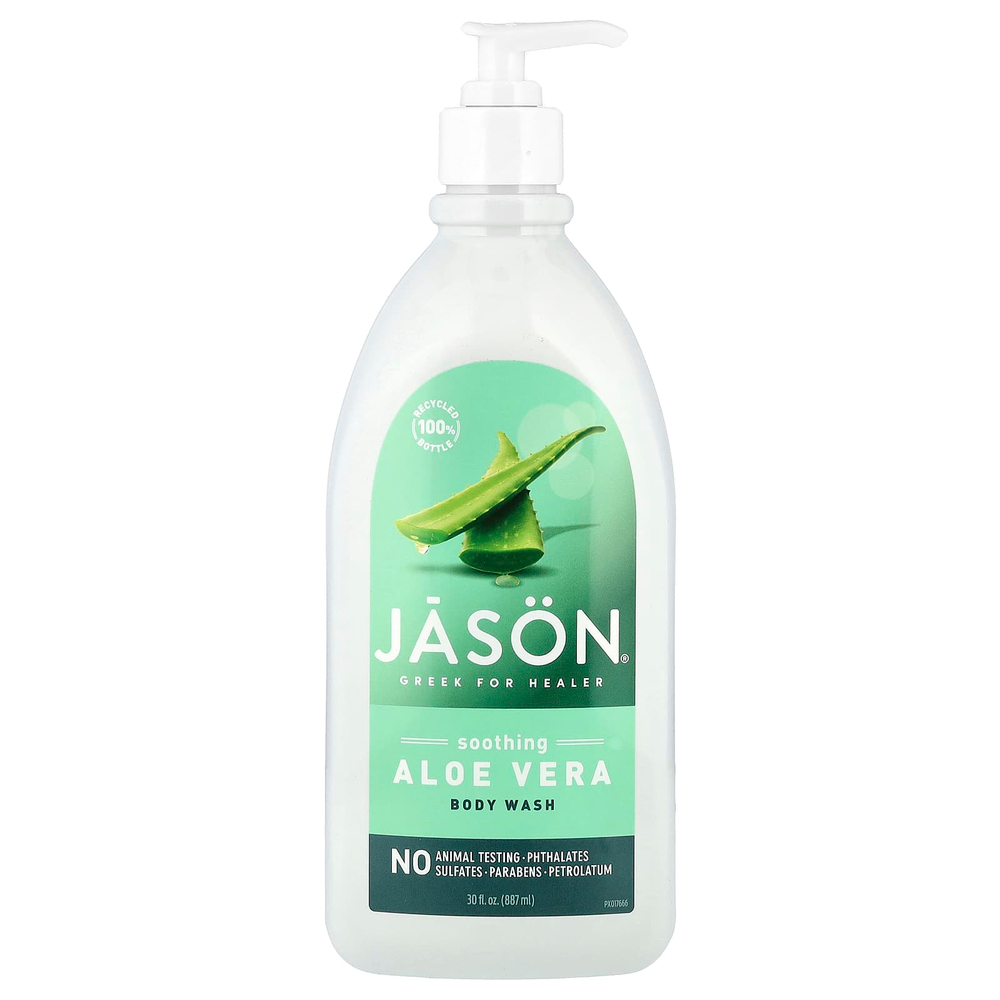 Jason Natural, Натуральный гель для душа, успокаивающий, алоэ вера, 30 жидких унций (887 мл)