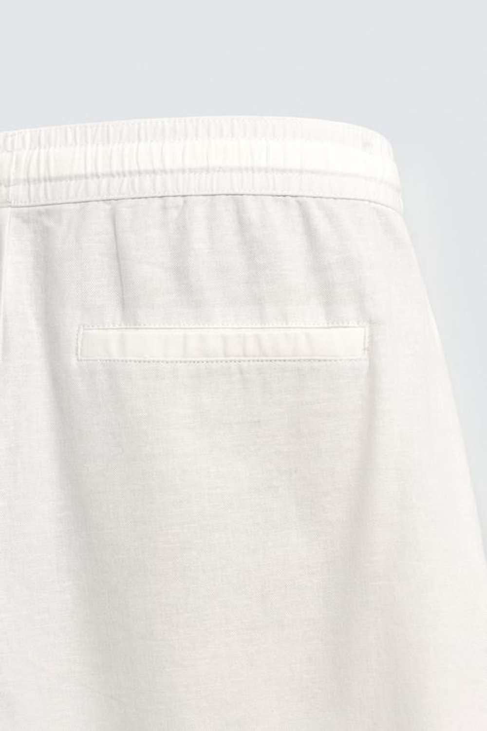 ZARA БРЮКИ RELAXED FIT ИЗ СМЕСИ ХЛОПКА, ЖЕЛТОВАТО-БЕЛЫЙ