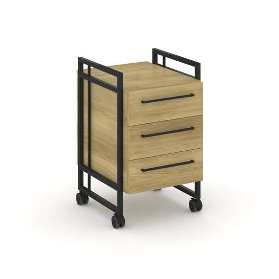 Rift Direct Тумба мобильная RF.TMR-001 Дуб Винченцо/Металл Черный/Черный Ручки 424*500*680