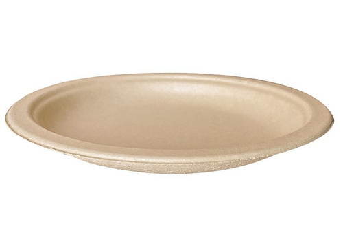 Тарелка круглая одноразовая из растительного волокна, диаметр 260 мм, крафт, 50 штук