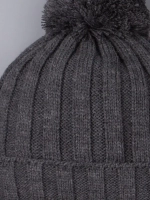 Шапка детская вязаная осенняя с помпоном