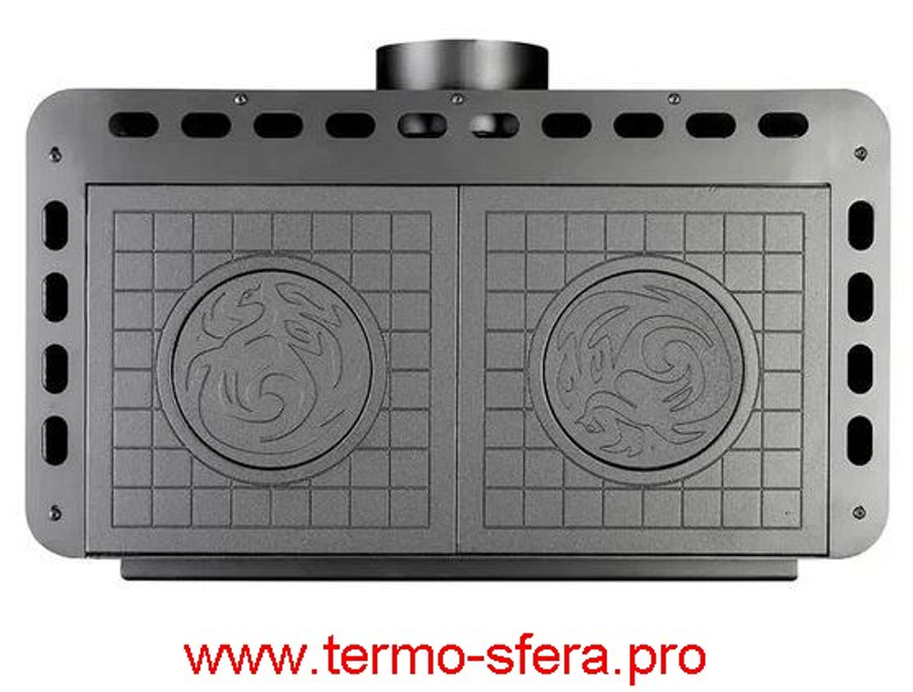 Печь-камин БАВАРИЯ ЭКО с плитой две конфорки