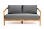 Диван из тика Joygarden ВЕНТО 2-х местный, Natural Teak, серый