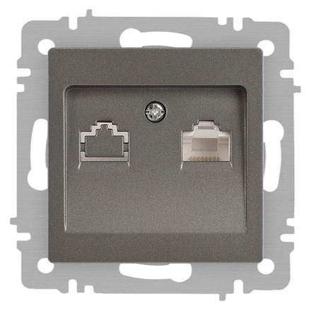 Розетка Intro Accent 6-303-09 информационная RJ45, IP20, СУ, титан