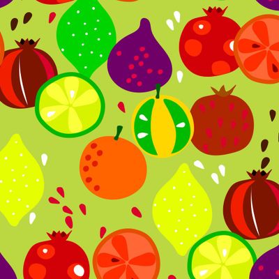 цитрусы и гранат