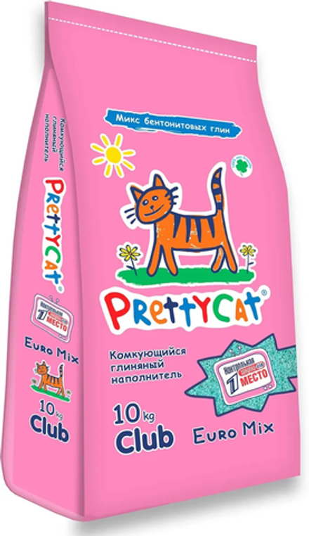 Наполнитель PrettyCat 10кг Euro Mix комкующийся