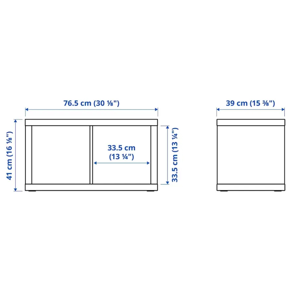 Стеллаж 2 ячейки - IKEA KALLAX, 77х41 см, белый, КАЛЛАКС ИКЕА