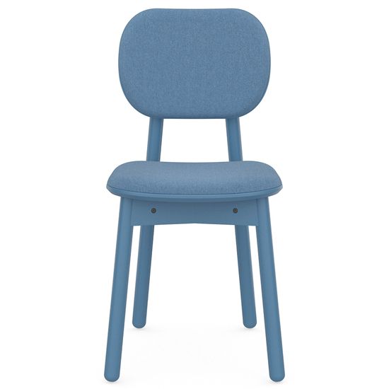 Стул с обивкой saga, рогожка, синий