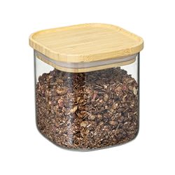 Банка для хранения квадратная Glass Bamboo, 800 мл