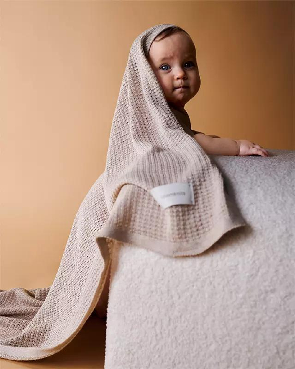 Плед детский ажурный Loomknits, Бежевый