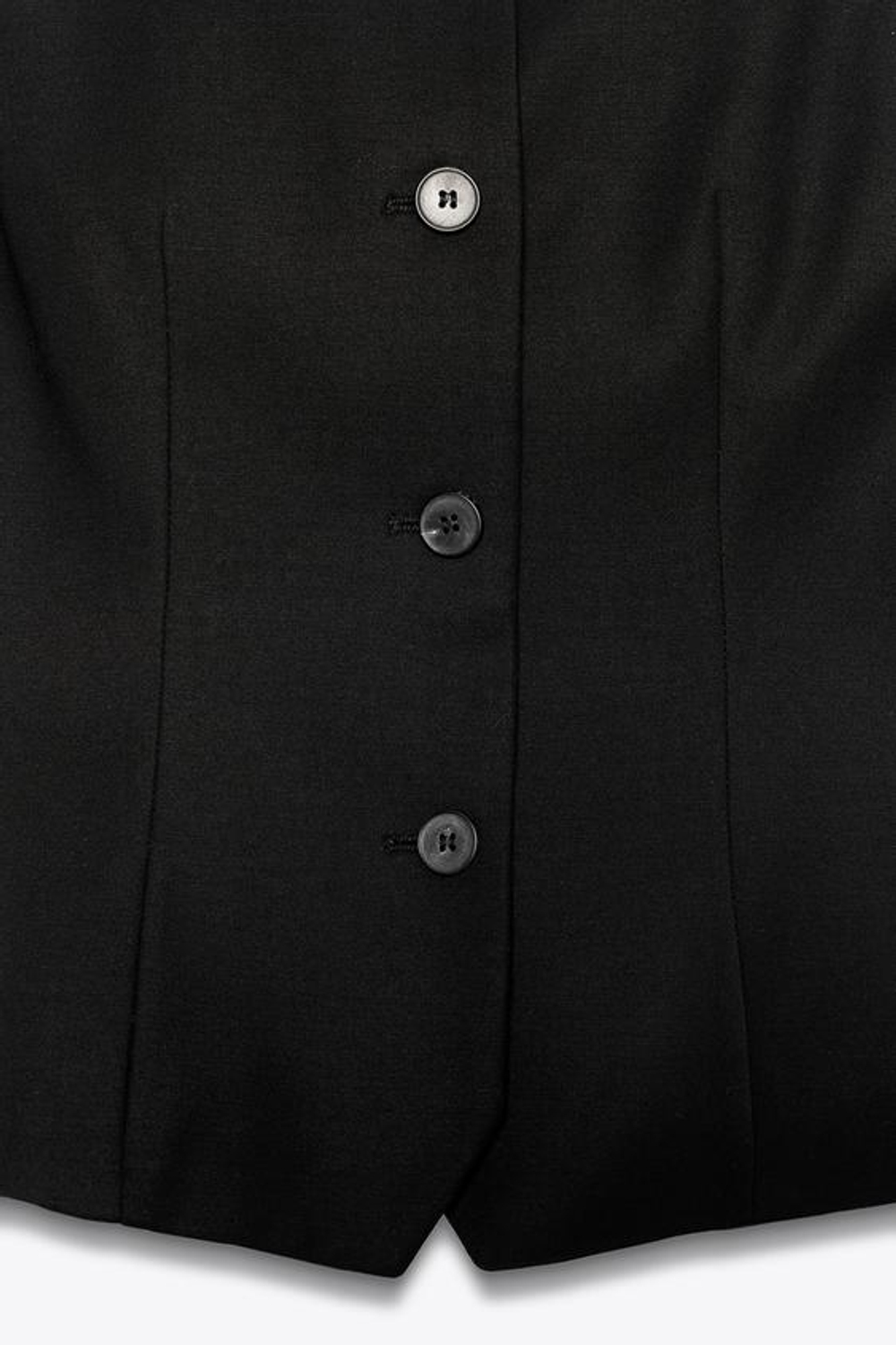 ZARA ПРИТАЛЕННЫЙ ЖИЛЕТ — ZW COLLECTION, ЧЕРНЫЙ