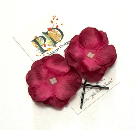 Набор из двух невидимок Pankigno Design с цветком гортензии