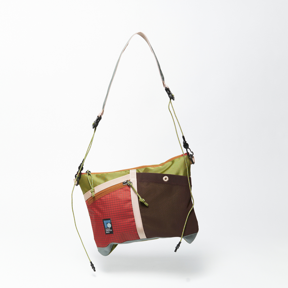 Сумка Sacoche красный терракотовый/зеленое яблоко/коричневый