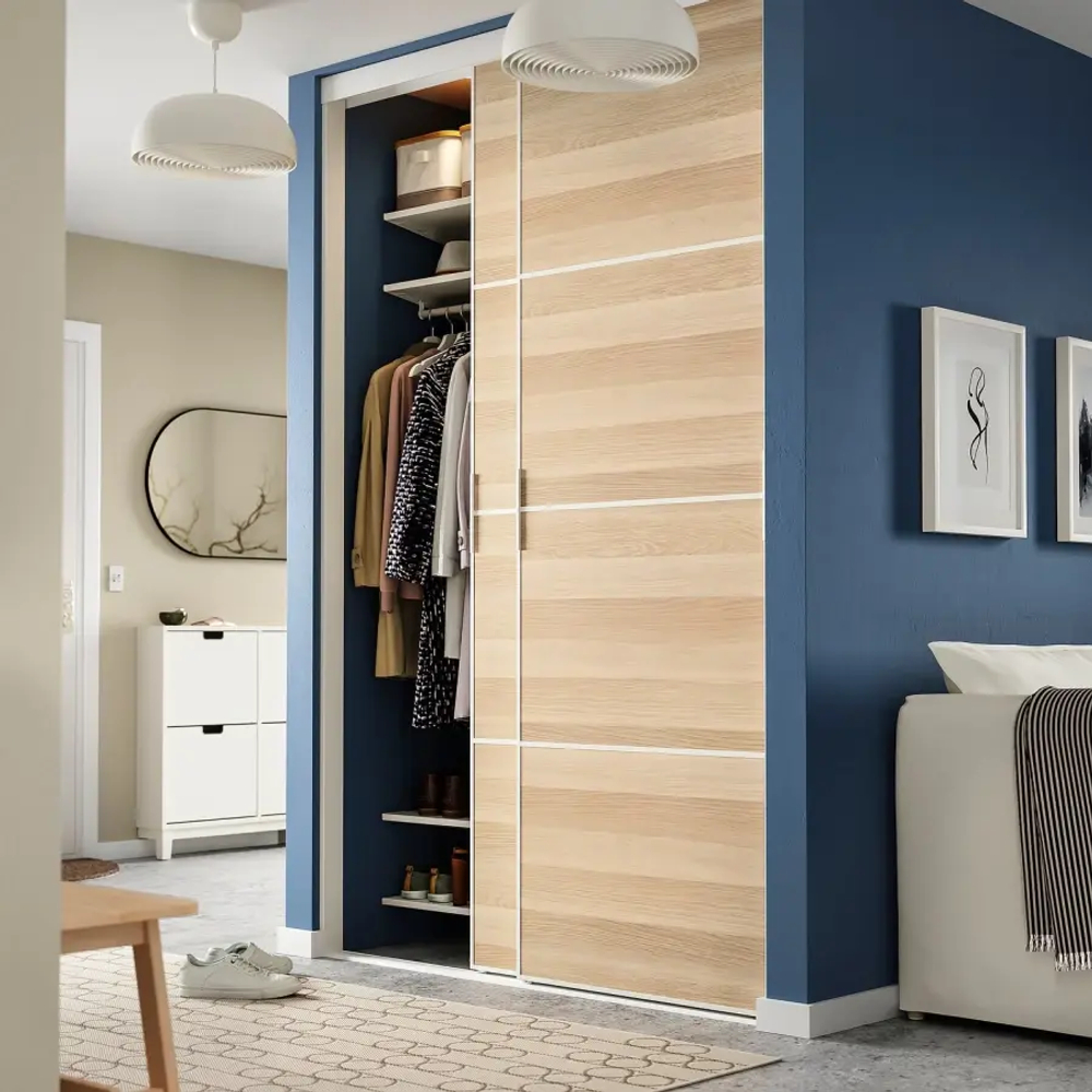 Пара раздвижных дверей - SKYTTA/MEHAMN IKEA/ СКЮТТА/ МЕХАМН ИКЕА, 152х240 см, бежевый