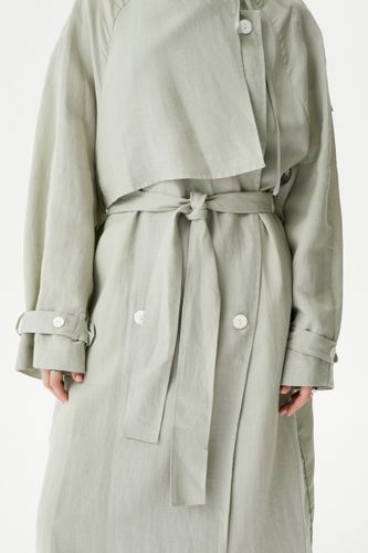 Мятный льняной тренч DVZ