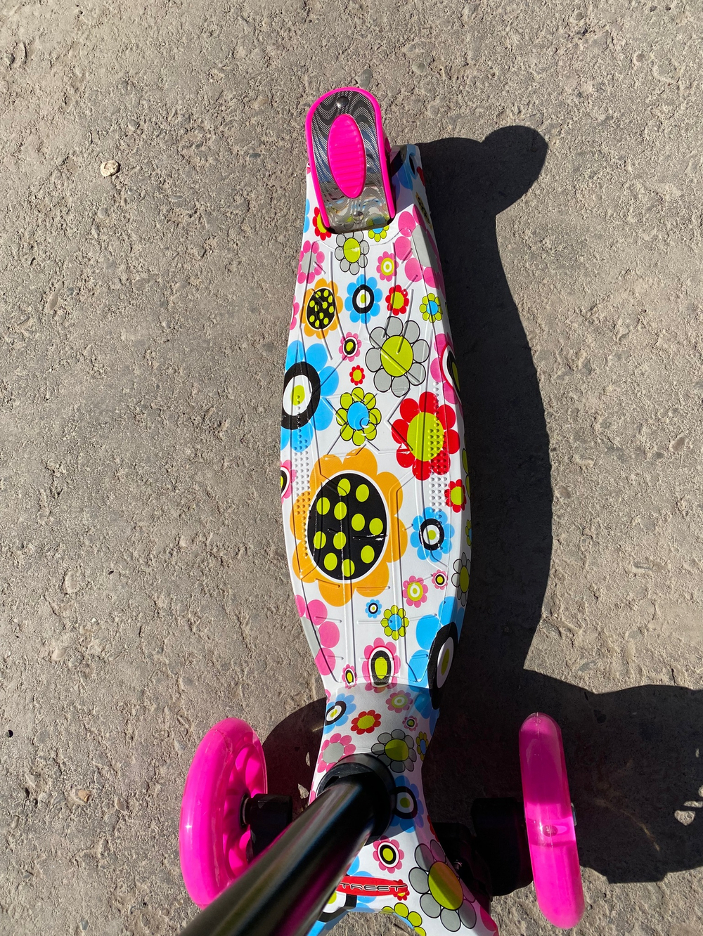 RR2-S/RR2-1/Самокат четырехколесный колеса: PU, светящ. d120 d76 мм., Руль: 66-87 см 60 кг, розовый