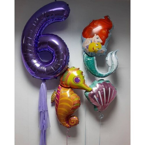 Набор шаров «Морские Обитатели с Русалочкой» на 6 лет