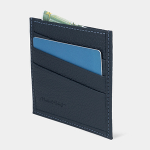 Картхолдер кожаный Carte цвета синий мат