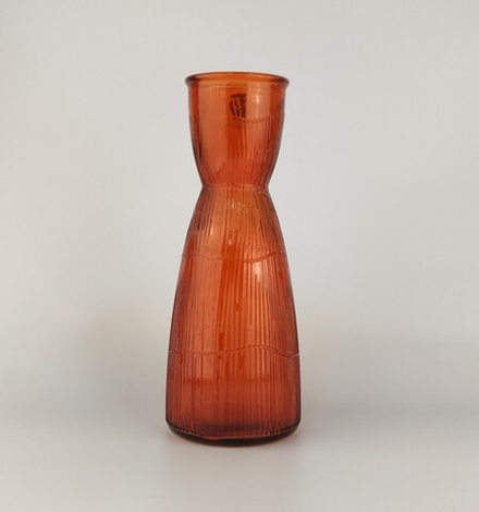Емкость для интерьера (или ваза), h=25 см, 0.9 л, стекло, цвет оранжевый 3039C003