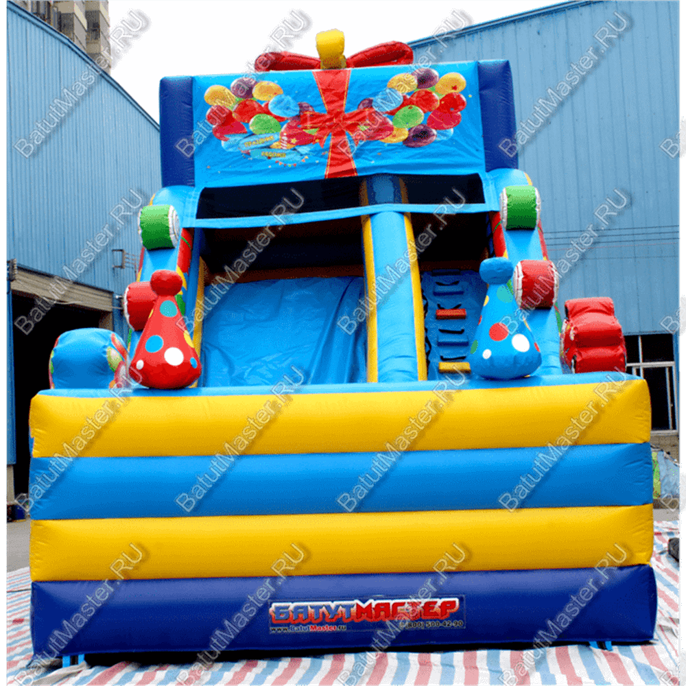 Надувной батут-горка "Подарок" 8*4*6 м