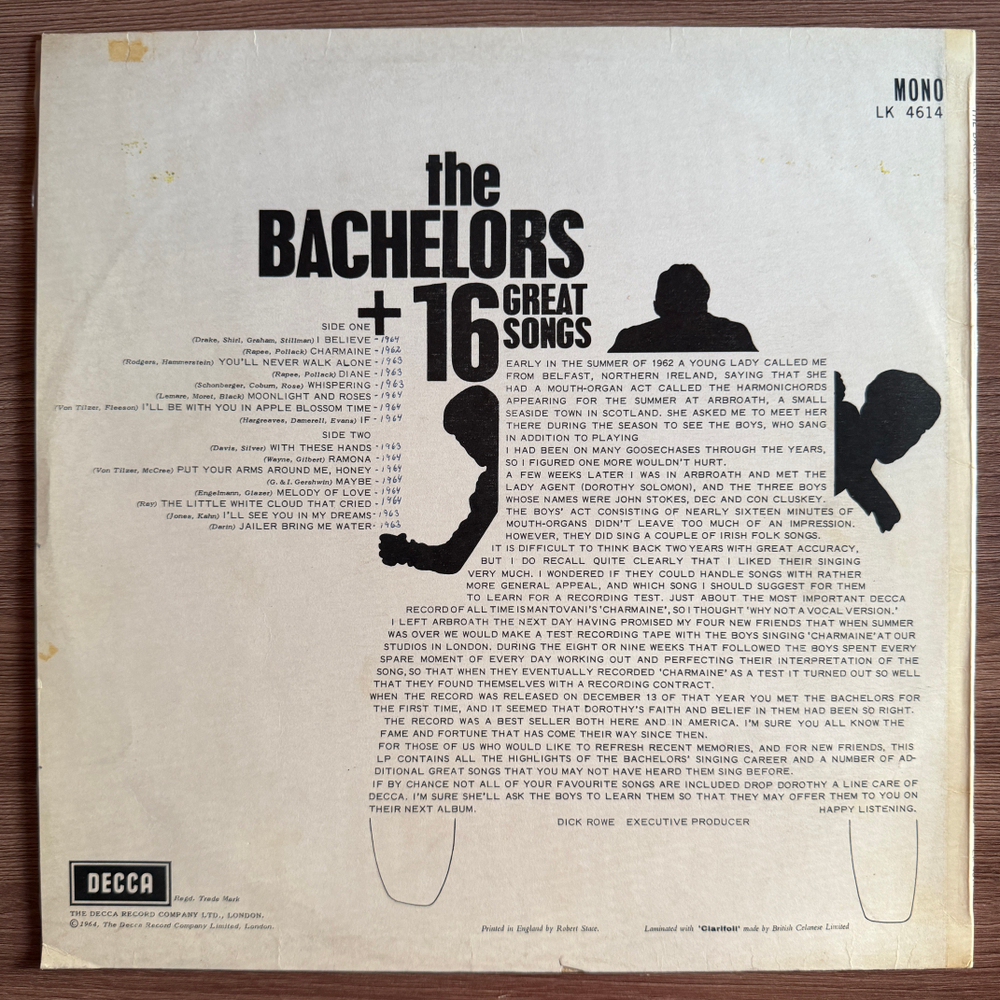 The Bachelors – 16 Great Songs (Англия 1964г.) Т