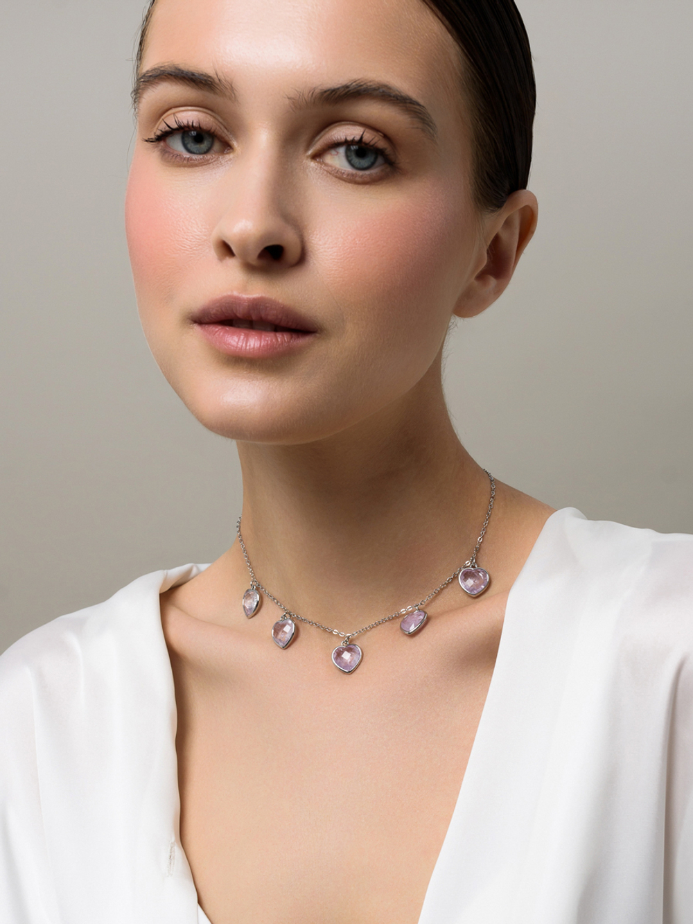 Чокер "Amour" с аметистом Silver