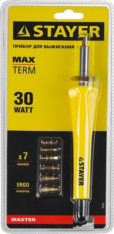 STAYER MAXTerm, 30 Вт, 7 насадок, прибор для выжигания (45225)