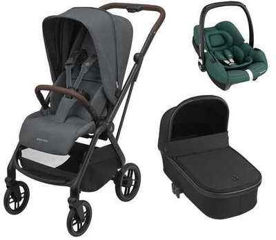Детская коляска Maxi-Cosi Leona² Oria 3 в 1 с автокреслом CabrioFix Essential green 1204204110 Twillic Graphite/1507672111 Essential Black