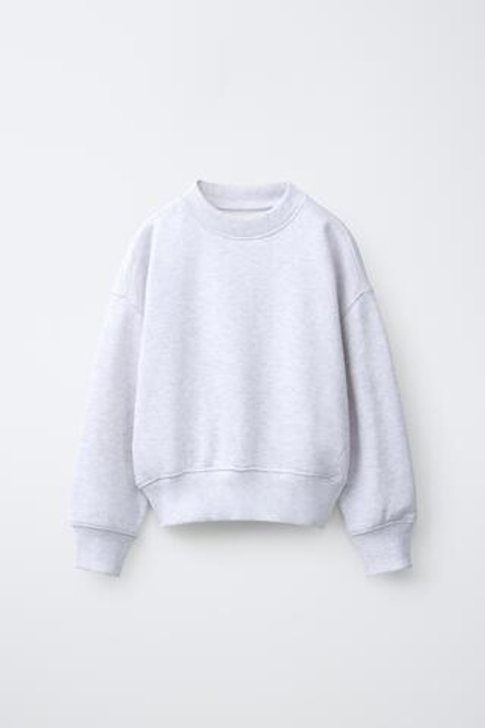 ZARA ОДНОТОННАЯ ТОЛСТОВКА, СЕРЫЙ МЕЛАНЖ