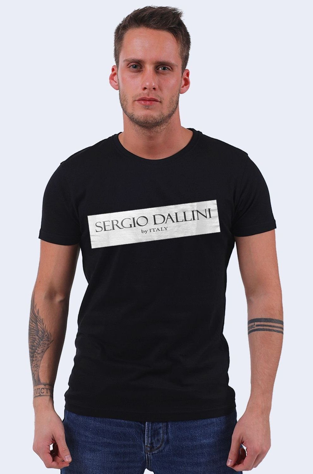 Мужская футболка с брендированным принтом на груди (Размер: M) (Цвет: темно-серый)