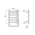 Полотенцесушитель электрический Point Аврора PN10846B П6 400x600 диммер справа, черный