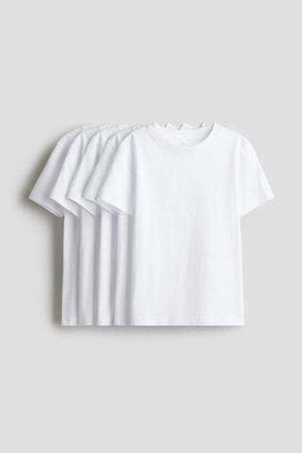 H&M Набор из 5 футболок, белый