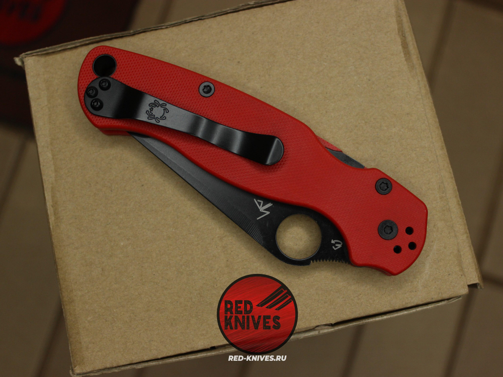 Нож Spyderco Paramilitary 2 Tanto G10 - красная рукоять, черный клинок RK/471